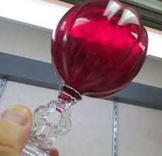 1930 purple amethyst ribbed melon top vase / clear keyhole ...