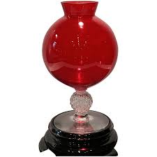 Morgantown Spanish Red & Crystal Golf Ball Pattern Kimball ...