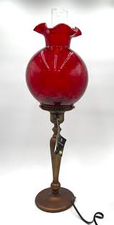 Fenton Ruby Pillar Lamp