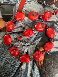 Barse Signed Red Coral Natural Stone Necklace, Barse 925 Chunky Red Coral Stone Choker, Barse Signed Jewelry, Natural Red Coral Stone Choker - Etsy