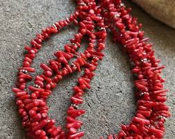 Sterling Silver Multi Strand Red Coral Bead Necklace 22 Inch - Etsy