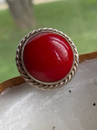 Red Coral Ring 925 Sterling Silver Handmade Coral Ring ...