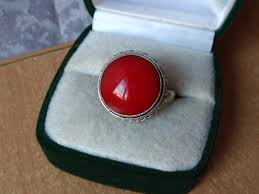 Vintage Elegant red stone ring SILVER 925 stamp ANTIQUE size ...