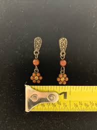 Vintage Beaded Flower Drop Dangle Earrings Estate Fashion Jewelry Find KG | eBay