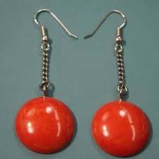 Pair of Earrings Earhangings Made of Opaque Vintage 1940s Tested Clear Red Bakelite Plastic Cabochons and Silvercolor Chains and Earhooks - Etsy Canada