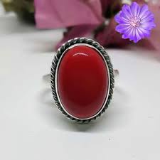 Red Coral Gemstone 925 Sterling Silver Ring Handmade Jewelry ...