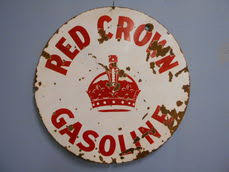 Porcelain 30 Red Crown Gasoline sign - Sold for $495.00