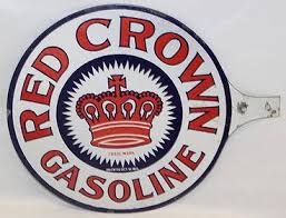 Red Crown Gasoline Dsp Paddle Sign & Chevron Ssp Gas Pump Plate Sign