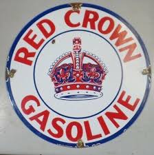 VINTAGE RED CROWN GASOLINE PORCELAIN GAS ...