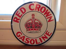 Red Crown Gas Porcelain Pump Plate (11.75" Round) - Etsy