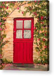 Red Cottage Door Acrylic Print by Glenda Grubbs - Glenda Grubbs Official Website