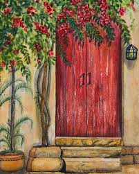 European Painting - Germany - "old Red Door" -watercolor Print - Home Decor- Wall Art - Living Room Decor- Artist Sheril Viau - Etsy Canada