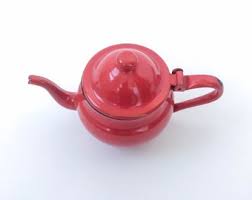 Vintage Red Enamel Teapot: EMO Celje, Yugoslavia, Retro Decor - Etsy