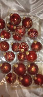 Red Glass Ornaments Christmas / Holiday Time VTG USA 23 Of ...