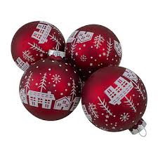 Northlight Glass Ball Hanging 4-pc. Christmas Ornament ...