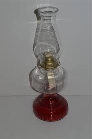 EAGLE 18" TALL VINTAGE ANTIQUE RED Glass Oil Lamp W/Burner ...