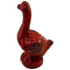 Vintage Cast Iron Arcade Red Goose Shoes Bank. For Sale at ...