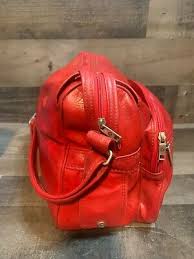 Red leather samsonite handbag | eBay