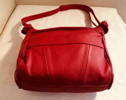 LOVELY Cute Red Leather Vintage 1980's Handbag / Shoulder Bag - Great!! - Etsy