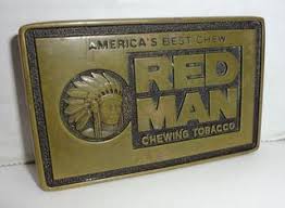 Vintage Solid Brass "Red Man Chewing Tobacco" Belt Buckle ...