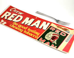 Early Cardboard Red Man Chewing Tobacco Advertising Sign Vintage 40s 50s - Etsy