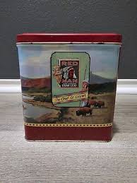 Vintage Red Man Chewing Tobacco Tin Advertising Indian ...