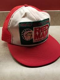 NOS Vintage Red Man Trucker Hat Cap Snapback USA Mesh Large ...