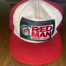 Vintage Red Man Trucker Hat Cap Snapback USA Swingster Mesh ...