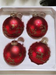 Vintage Red Mercury Glass Christmas Ornaments, German Krebs ...