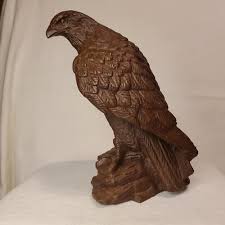Eagle Statue RED MILL MFG 8" Handcrafted From Pecan Shells ...