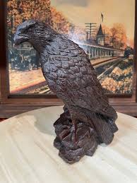 Vintage Red Mill Wood Bald Eagle Handcrafted Figurine ...