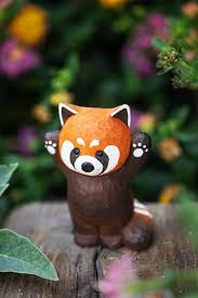 Hand-Carved Red Panda Figurine, Unique Christmas and Holiday ...