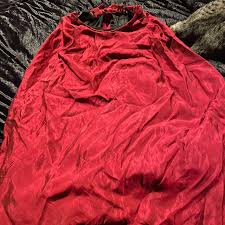 red long poofy skirt with black tool underneath.... | Depop