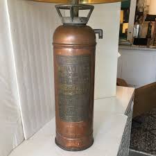 Antique Early 1900s Repurposed Fire Extinguisher Copper Lamp | Chairish