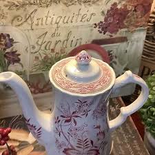 Wood & Sons~Old Vienna~Pink/Red Onion Pattern~Coffee Pot~9”H ...
