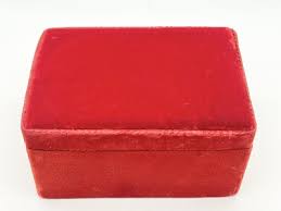 Vintage Red Velvet Jewelry Trinket Storage Box Lift Off Lid ...