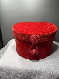 Vintage Red Plush Velvet Keepsake Box | eBay