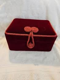 Red velvet cushioned Vintage Keepsake Box | Mercari