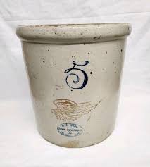 Antique Early 1900's RED WING 5 Gallon Crock With Large 6 ...