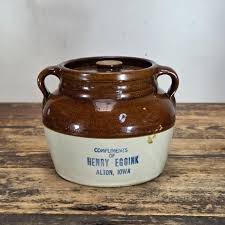 Red Wing Stoneware Advertising Bean Pot W/ Lid Henry Eggink ...