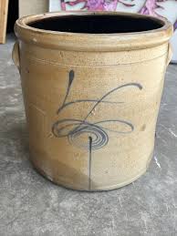 Antique 4 gallon Salt Glaze Stoneware Crock – Bee Sting ...