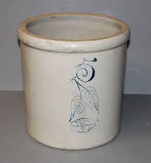 Bargain John's Antiques | Antique 3, 4 and 5 Gallon Birch leaf with ski ovals - Red Wing Stoneware Crocks - Bargain John's Antiques