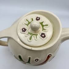 Vtg 1940s Red Wing Pottery Tea Pot #267 Unique Hand Painted ...