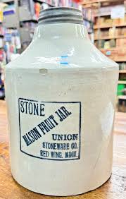 VINTAGE UNION STONEWARE STONE MASON FRUIT JAR ...