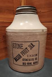 ANTIQUE 1/2 GALLON RED WING STONE UNION STONEWARE MASON ...