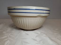 RARE! REDWING POTTERY Antique Stoneware SAFFRON WARE Grayline Ribbed Bowl 9.5" | eBay