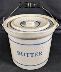 Sold at Auction: RED WING STONEWARE BLUE BAND BUTTER CROCK 5#