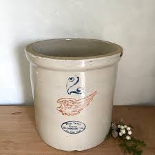 2 Gallon Red Wing White Stoneware Crock, Utensil Crock, Glazed Pottery, Vintage Crock, Vintage Kitchen, Kitchen Decor, Farmhouse Decor - Etsy UK
