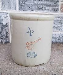 Antique Vintage Primitive 4 Gallon Red Wing Union Stoneware ...