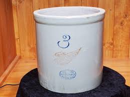 Red Wing 3 Gallon Crock Union Stoneware Medium Wing Cobalt ...